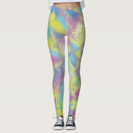 Abstraktes Design in lila-gelb-blau Leggings