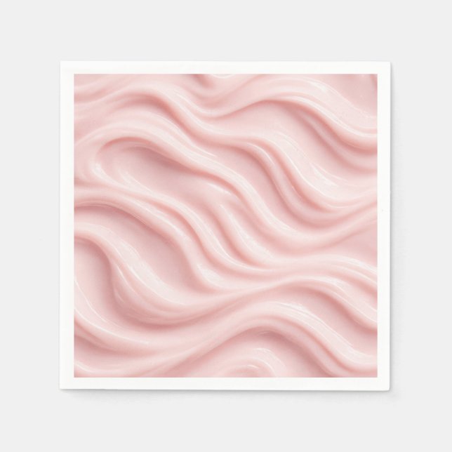 Abstraktes Design in Rosa und Creme Serviette (Vorderseite)