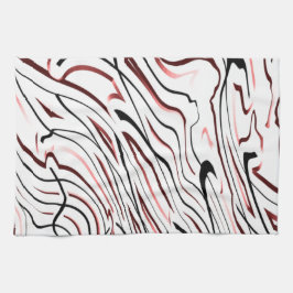 Abstraktes Design in Rot-Weiß-Schwarz Geschirrtuch