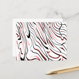Abstraktes Design in Rot-Weiß-Schwarz Postkarte