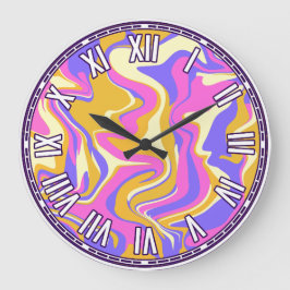 Abstraktes Design - Inspiriert Sonnenuntergang Große Wanduhr