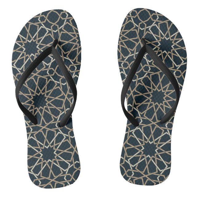 Abstraktes Design islamischer geometrischer Muster Flip Flops (Fußbett)
