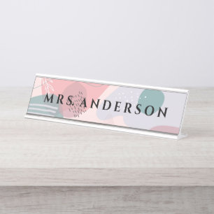 Abstraktes Design   Kindergarten Schreibtisch Name Schreibtischnamensplakette