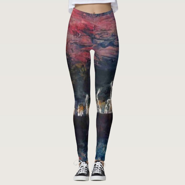 Abstraktes Design, Lichtsturm auf See Leggings (Vorderseite)