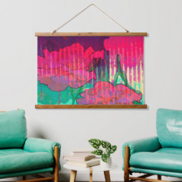 Abstraktes Design mit doppelter Rose Wandteppich Mit Holzrahmen