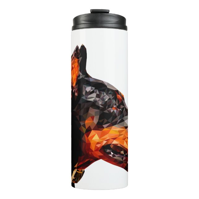 Abstraktes Design mit geringem Poly-Dreieck Thermosbecher (Vorderseite)
