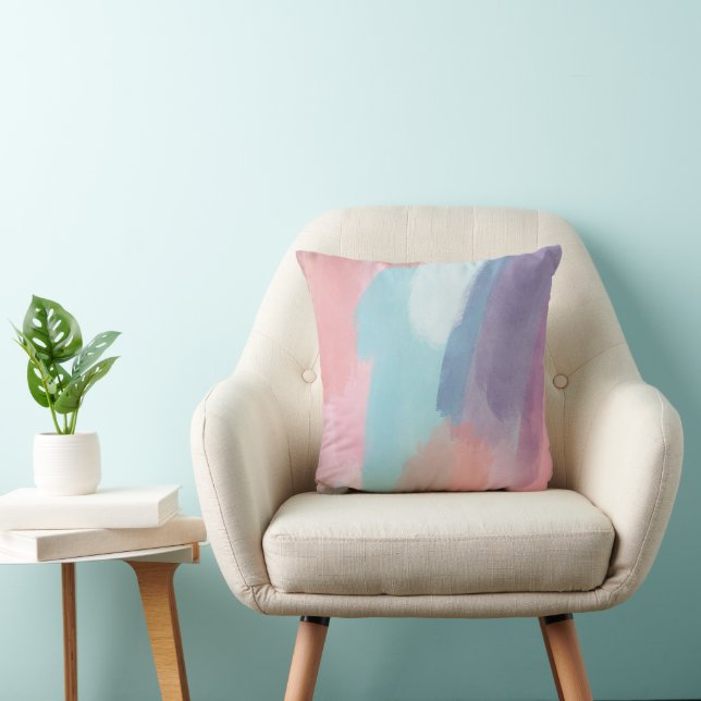 Abstraktes Design mit Pinselstrichen in Farbe Kissen (Stuhl )