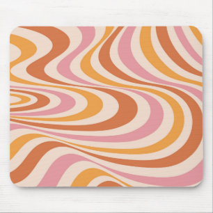Abstraktes Design mit rosa und orangefarbenem Wirb Mousepad
