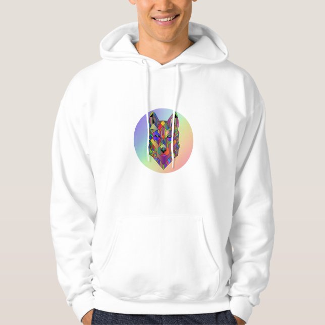 Abstraktes Design mit Wolf-Spektrum  Hoodie (Vorderseite)