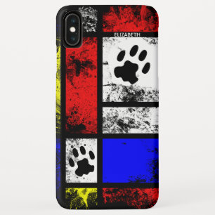 Abstraktes Design Mondrian Inspiriert mit Katzenpf Case-Mate iPhone Hülle