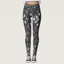 Abstraktes Design Schwarz-Weiß-Leggings Leggings
