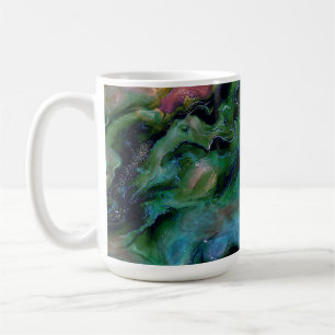 Abstraktes Design schwirbelnder, lebhafter Farben Kaffeetasse