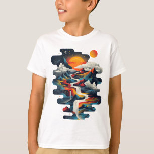 Abstraktes Design, surreale Landschaft T-Shirt