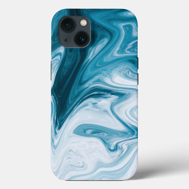 Abstraktes Design von Blue Beach Waves Case-Mate iPhone Hülle (Rückseite)