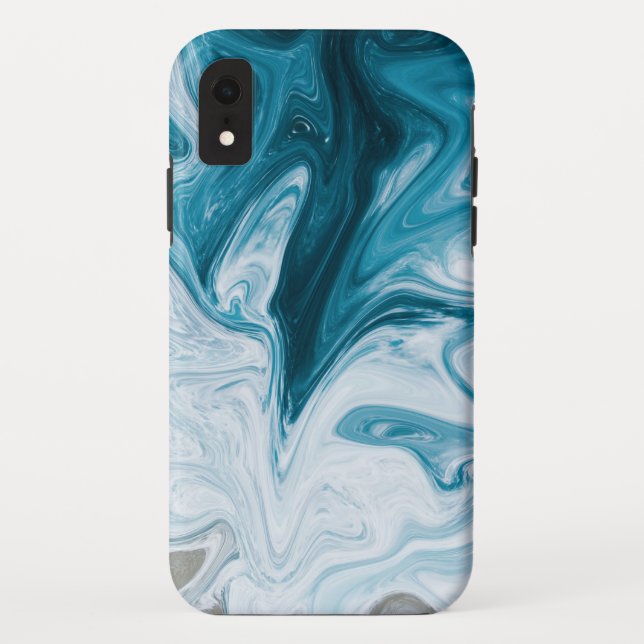 Abstraktes Design von Blue Beach Waves Case-Mate iPhone Hülle (Rückseite)
