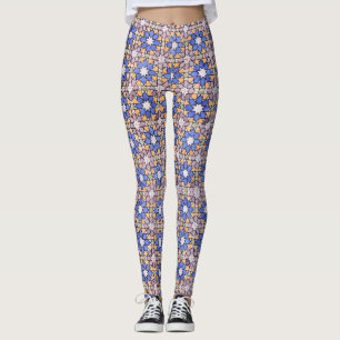 Abstraktes Digital Floral Art Muster Leggings