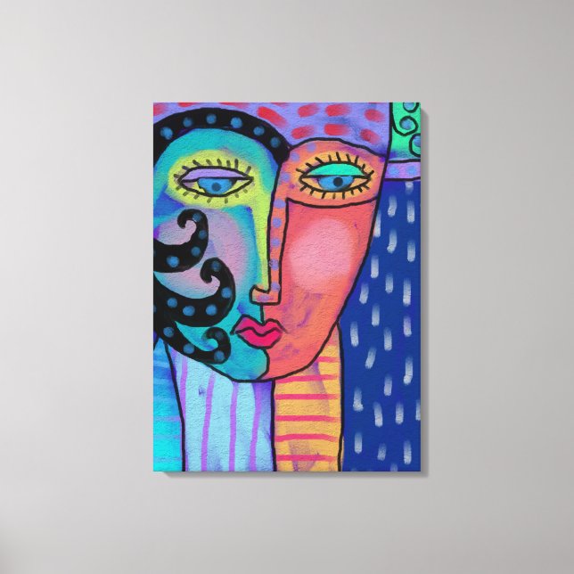 Abstraktes digitales Bild einer Frau Leinwanddruck (Vorderseite)