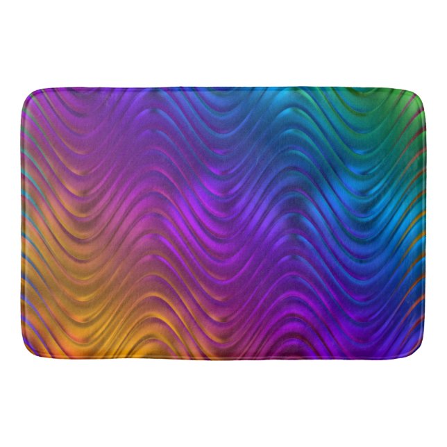 Abstraktes digitales Waves-Design Badematte (Vorderseite)