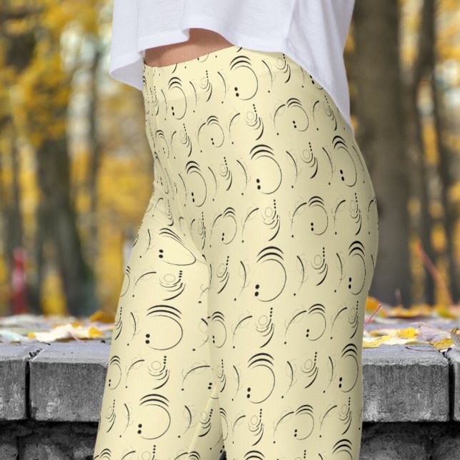 Abstraktes Dotter-Muster in Gelbblond Leggings (Abstract Dot on Blond)