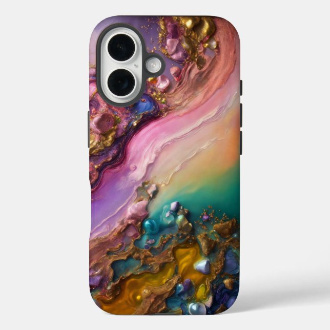 Abstraktes Dreamscape-Handy iPhone 16 Hülle (Rückseite)