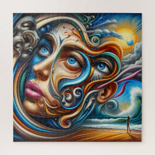 Abstraktes Dreamscape Ozean Ruhe und kosmisches Wu