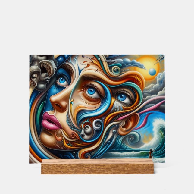 Abstraktes Dreamscape Ozean Ruhe und kosmisches Wu Acrylschild (Vorderseite)