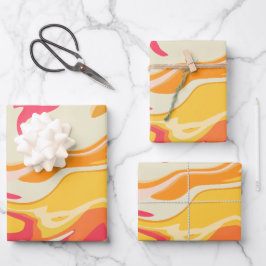 Abstraktes Drehverhalten in warmen Tönen Geschenkpapier Set