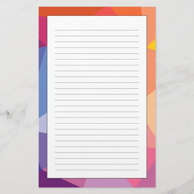 Abstraktes Dreieck-Muster Briefpapier (Vorderseite)