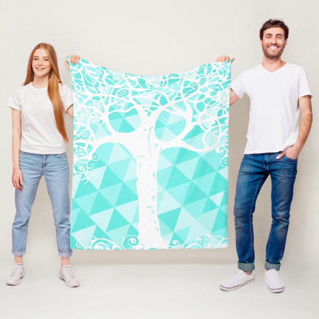 Abstraktes Dreieck-Muster für Wild und Free Mint Fleecedecke (Beispiel)