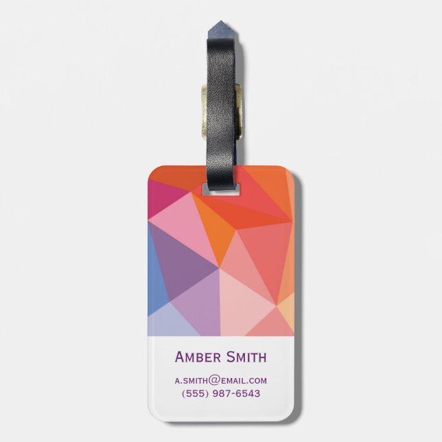 Abstraktes Dreieck-Muster Gepäckanhänger (Rückseite vertikal)