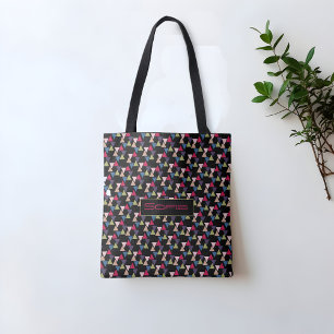 Abstraktes Dreieckmuster Name schwarze Tote-Tasche Tasche