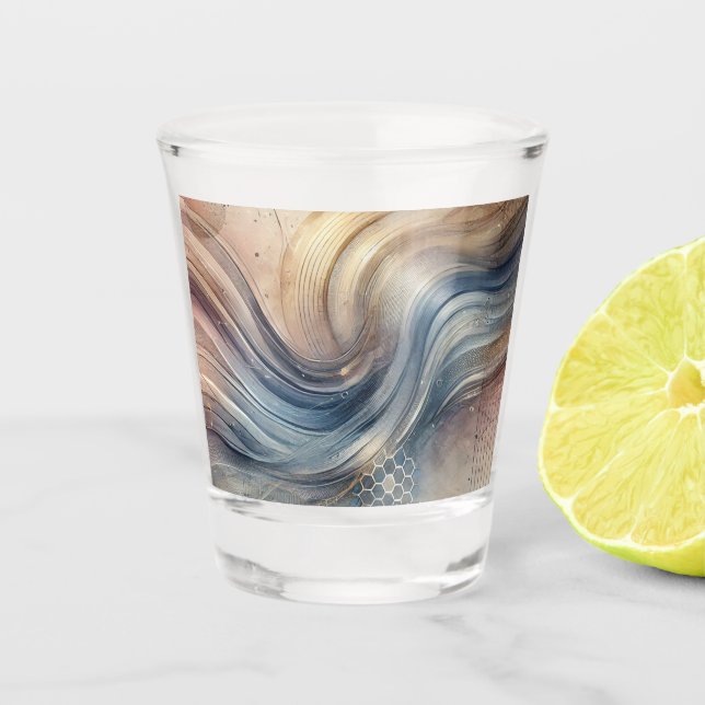 Abstraktes Durchflussstift Schnapsglas (Vorderseite)