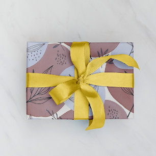 Abstraktes Dusty Rose und Sage Green Botanisches M Geschenkpapier