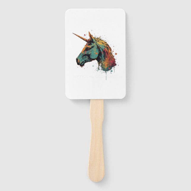 Abstraktes Einhorn Fächer (Vorderseite)