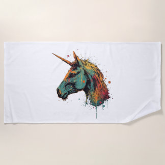 Abstraktes Einhorn Strandtuch