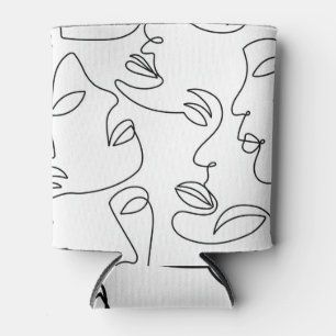 Abstraktes, einzeiliges Gesichtsmuster Dosenkühler