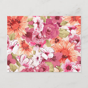 Abstraktes elegantes Blumendesign Postkarte