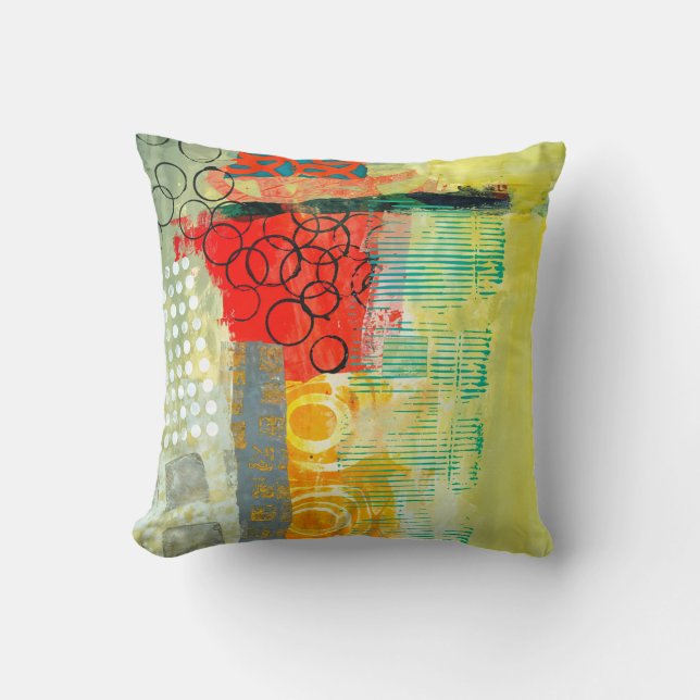 Abstraktes elegantes, buntes Malmuster Kissen (Vorderseite)