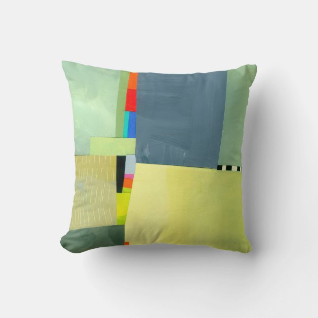 Abstraktes elegantes, buntes Malmuster Kissen (Vorderseite)
