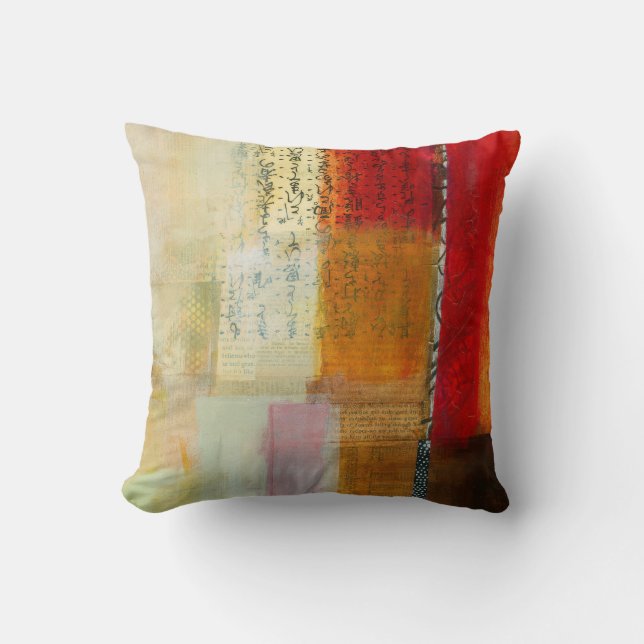 Abstraktes elegantes, buntes Malmuster Kissen (Vorderseite)