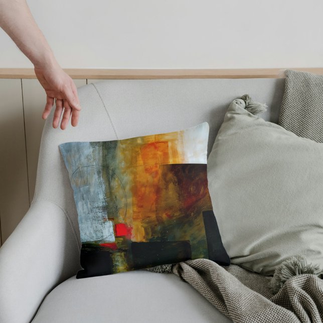 Abstraktes elegantes, buntes Malmuster Kissen (Von Creator hochgeladen)