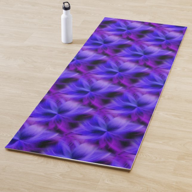 Abstraktes Elektroblau und Lila Bauweise Yogamatte (Beispiel)