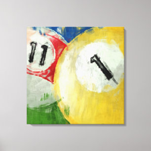 Abstraktes elf und ein Ball-Billard Leinwanddruck