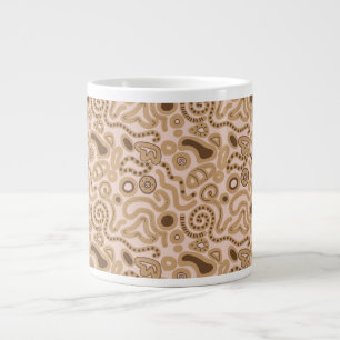 Abstraktes erdige Doodle-Muster Jumbo-Mug Jumbo-Tasse