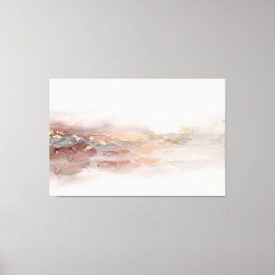 Abstraktes Erröten Gold Landschaft Modern Minimali Leinwanddruck