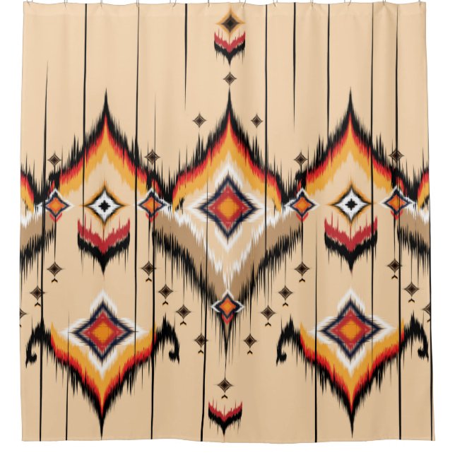 Abstraktes, ethnisch geometrisches Musterdesign, i Duschvorhang (Vorderseite)