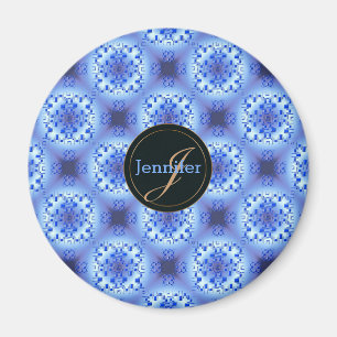 abstraktes ethnisches geometrisches blaues Muster. Magnet