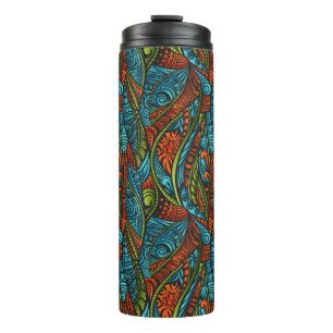 Abstraktes ethnisches Wallpaper Thermosbecher
