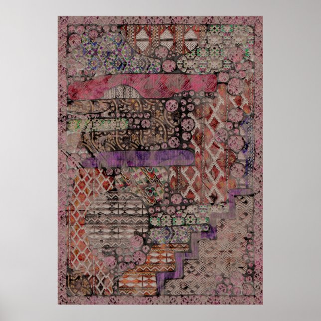 Abstraktes Ethno-Muster - Folklore Art 1 Poster (Vorne)