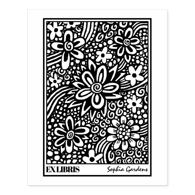 Abstraktes Ex Libris Gummi Briefmarke Gummistempel (Prägung)